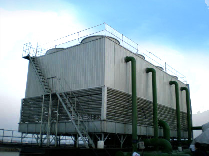 Fiberglass cross flow cooling tower