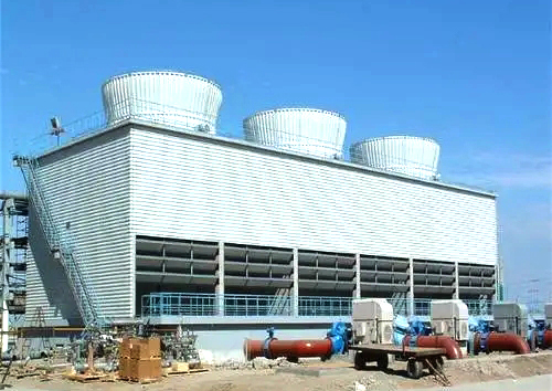 Concrete frame cooling tower